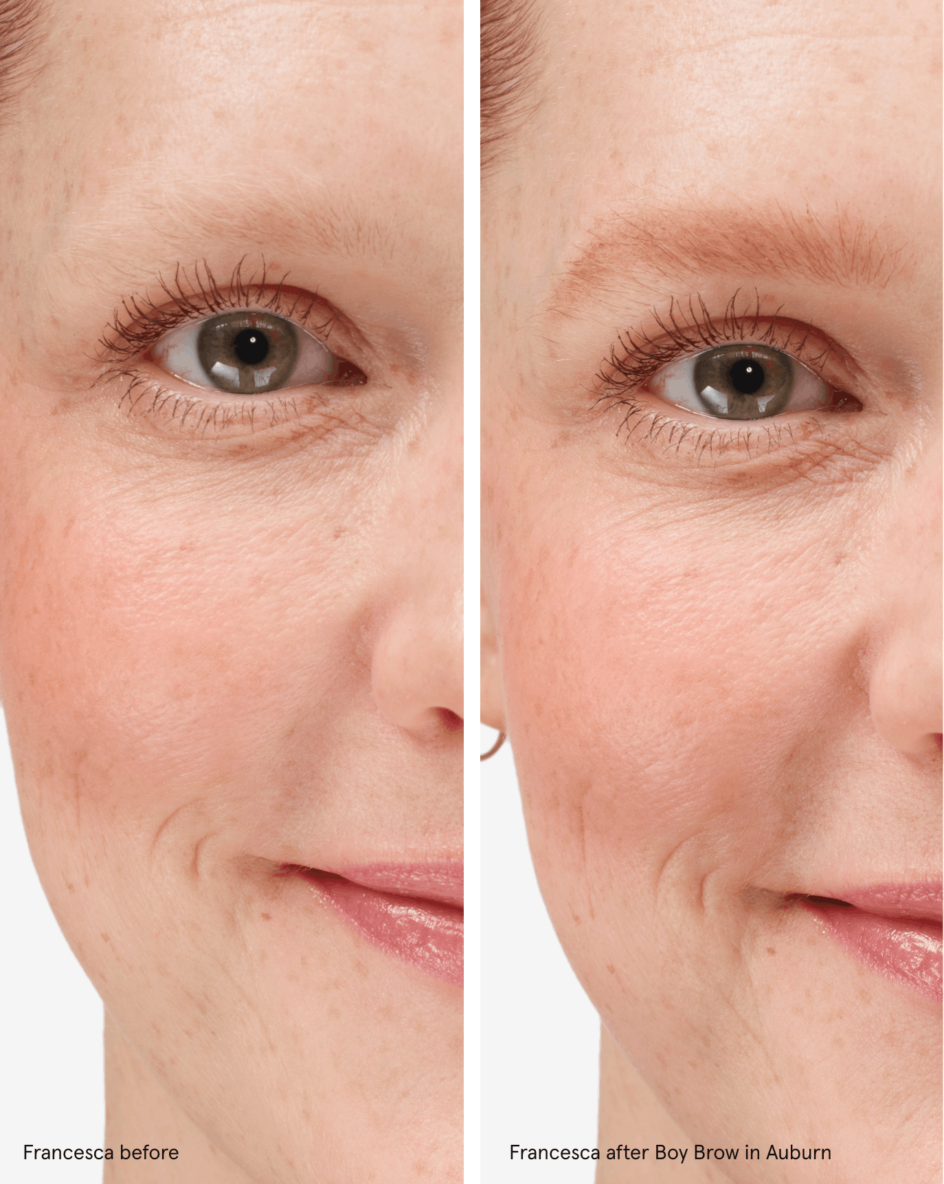 Francesca wears Boy Brow in Auburn.