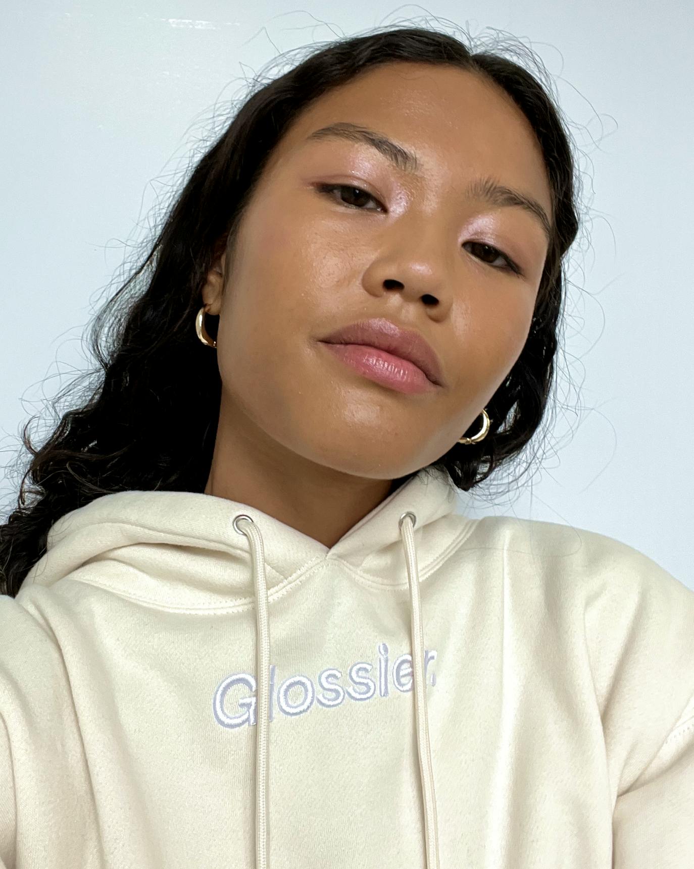 Limited Edition Embroidered Cream Hoodie – Glossier