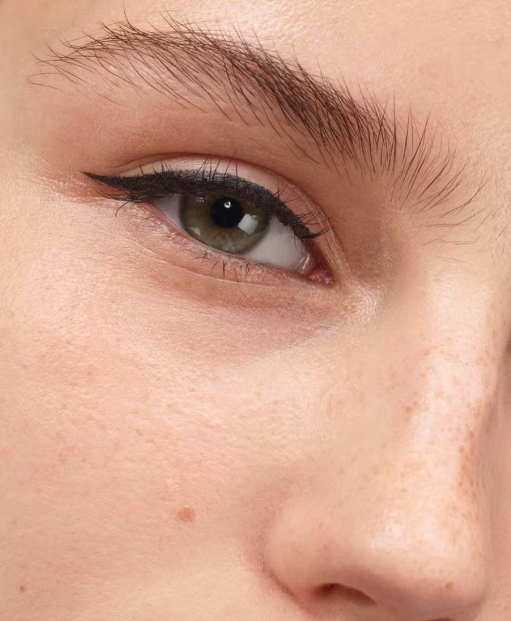 model wears pro tip eyeliner