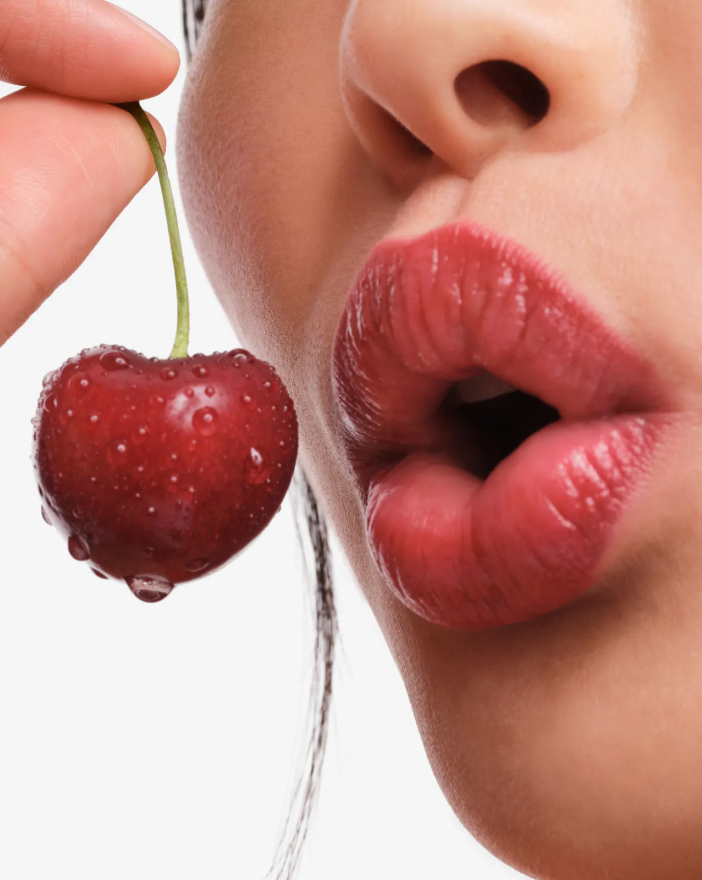 Joy wears The Black Cherry Lip Line + Balm Duo.