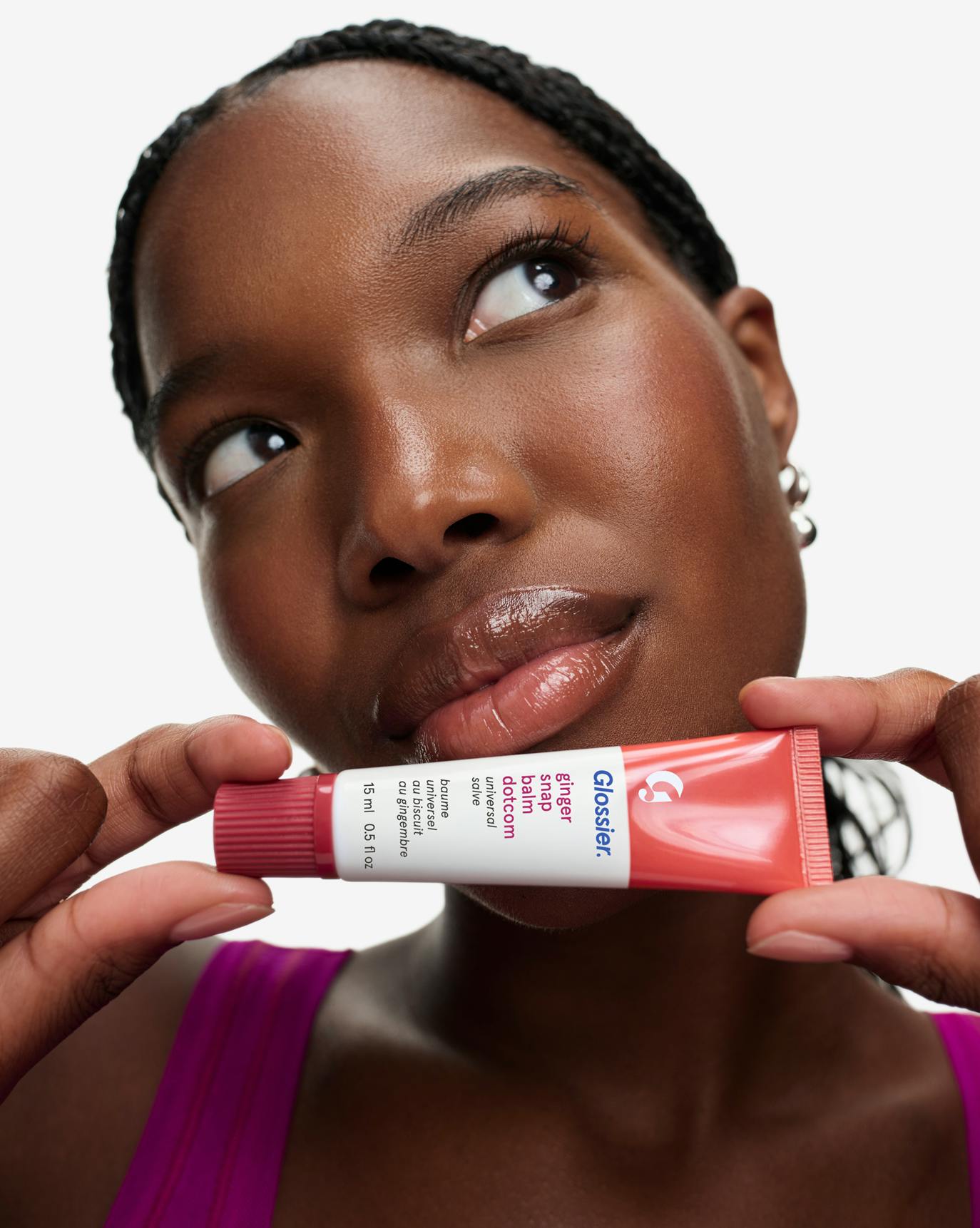 Azu wears Gingersnap Balm Dotcom.