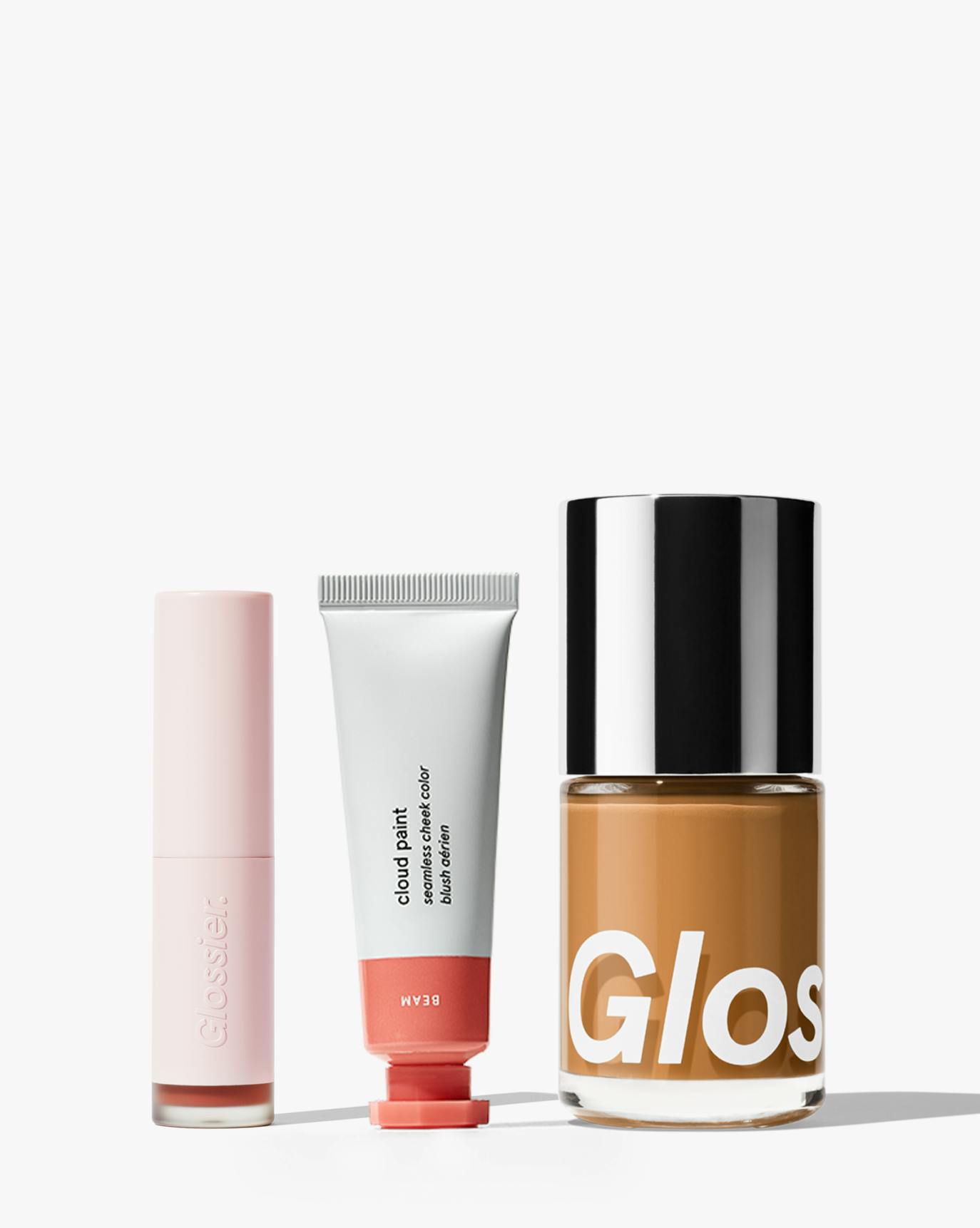 The Izzy Harrison Set: G Suit, Cloud Paint, Stretch Fluid Foundation.