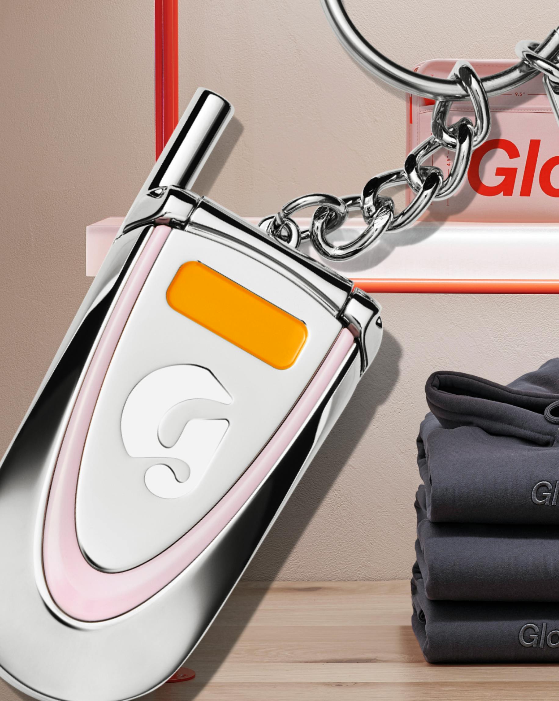 Glossier popular LA Keychain