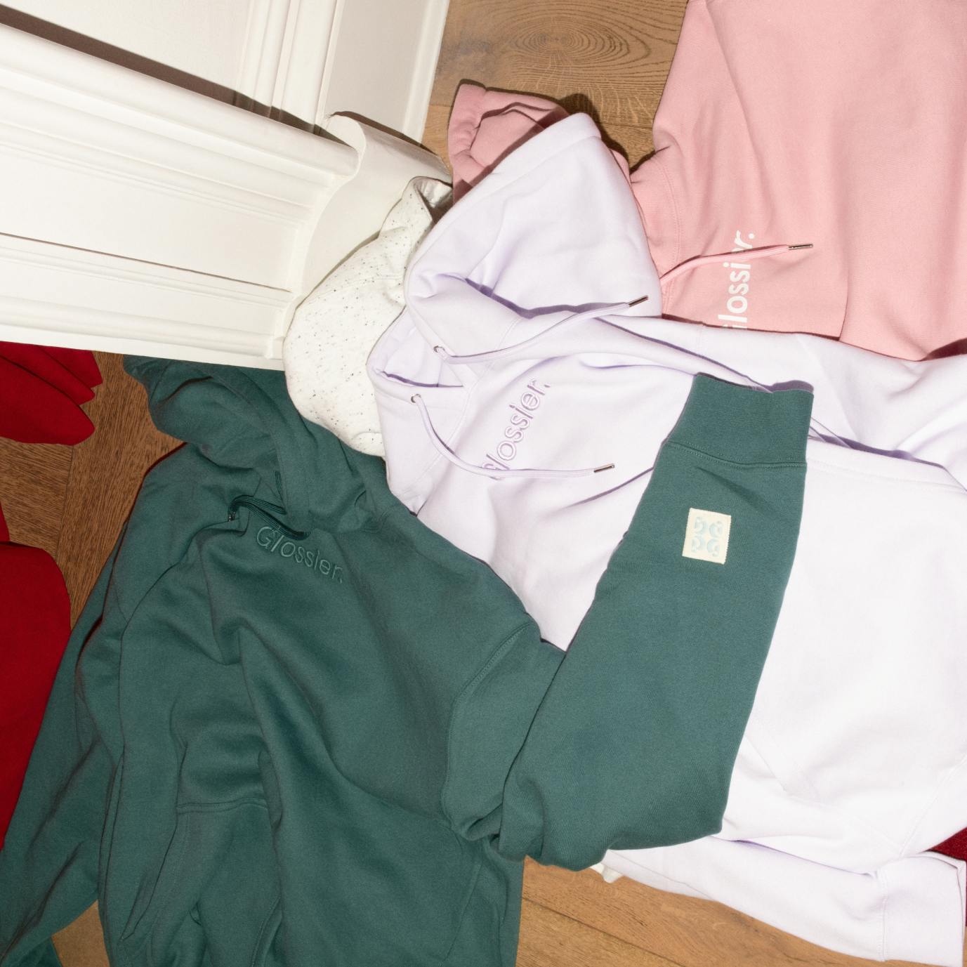 Embroidered Lavender Hoodie Glossier