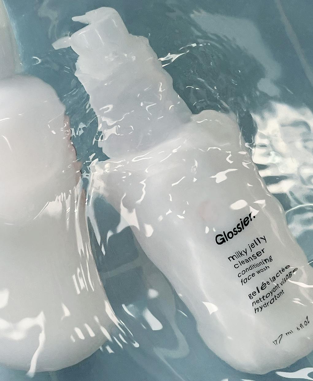 milky jelly cleanser rubbed into skin