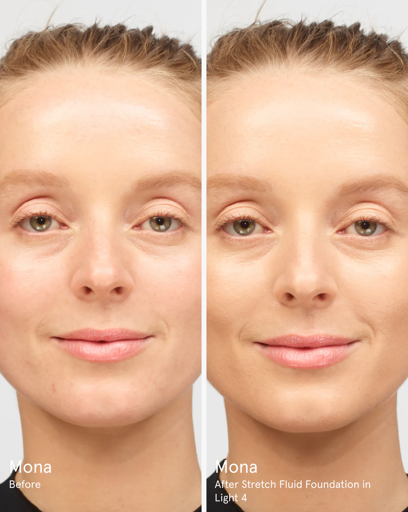 Mona before. After Stretch Balm Concealer in L4.